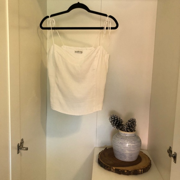 Abercrombie & Fitch Tops - White linen tank from Abercrombie & Fitch (size L)